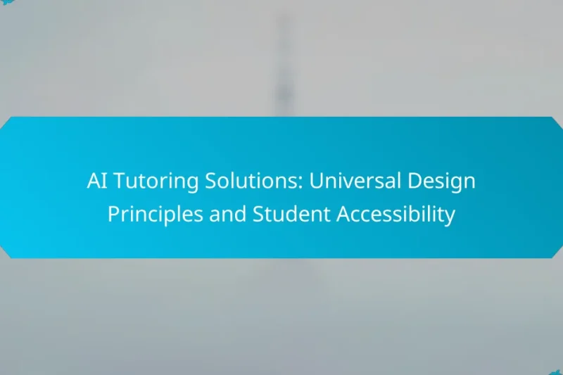 AI Tutoring Solutions: Universal Design Principles and Student Accessibility