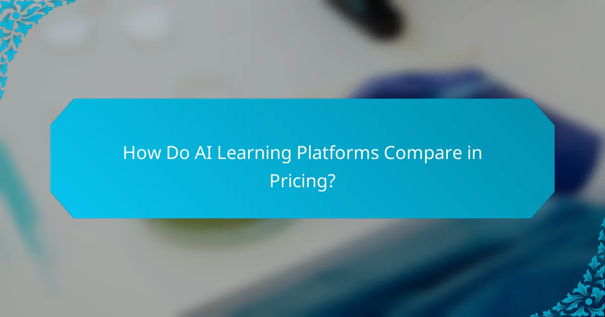 How Do AI Learning Platforms Compare in Pricing?