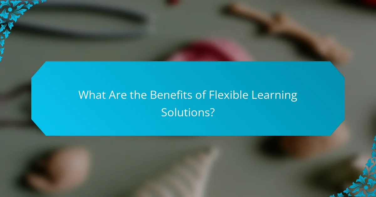 What Are the Benefits of Flexible Learning Solutions?