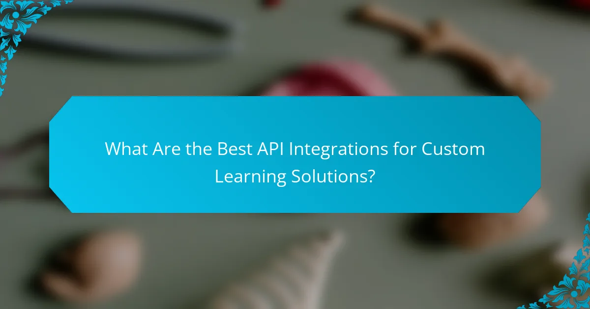 What Are the Best API Integrations for Custom Learning Solutions?