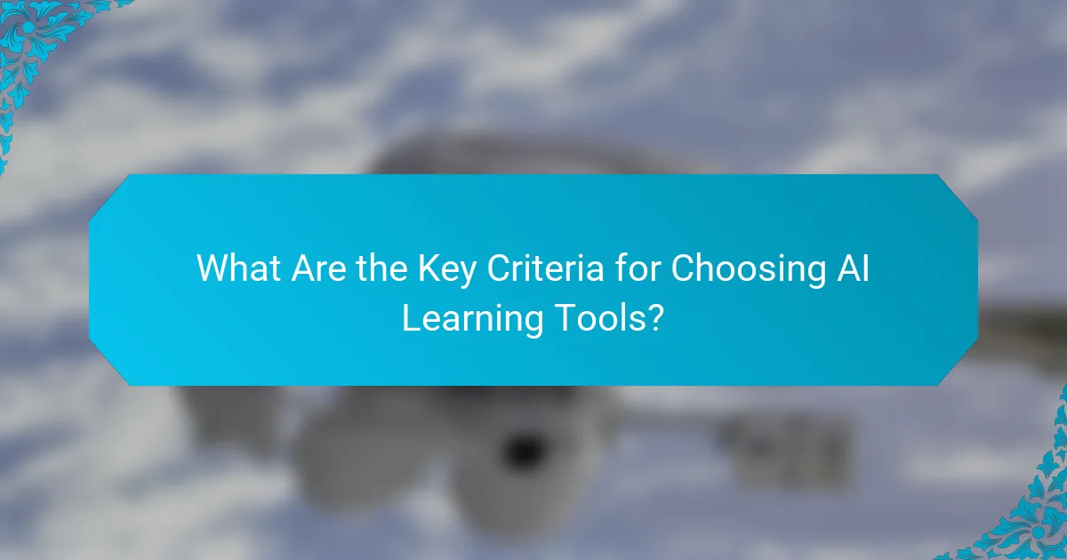 What Are the Key Criteria for Choosing AI Learning Tools?